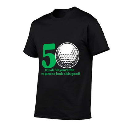 50 Year Old Golfer Golfing Quote Golf 50th Birthday  Heathered Texture T-Shirt