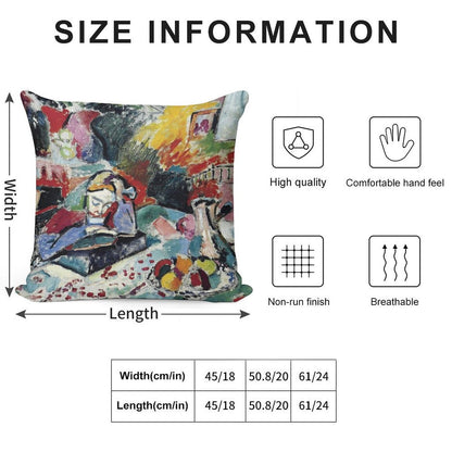 Henri Matisse - Interior with A Girl Reading - Exhibition Poster Soft Home Decor Throw Pillow