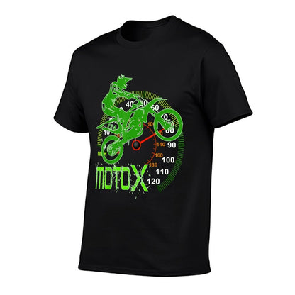 Dirt Bike Rider Silhouette (Neon Green) Men Women T  Odor-resistant T-Shirt