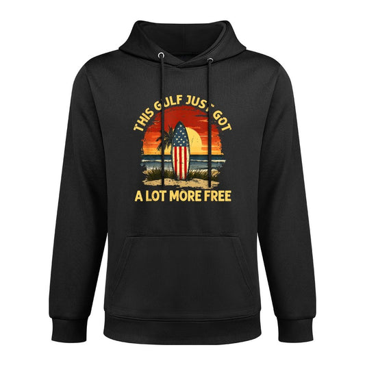 Sunset with Surfboard And America Gulf for Boys And Girls Medium-Weight Fabric Hoodie