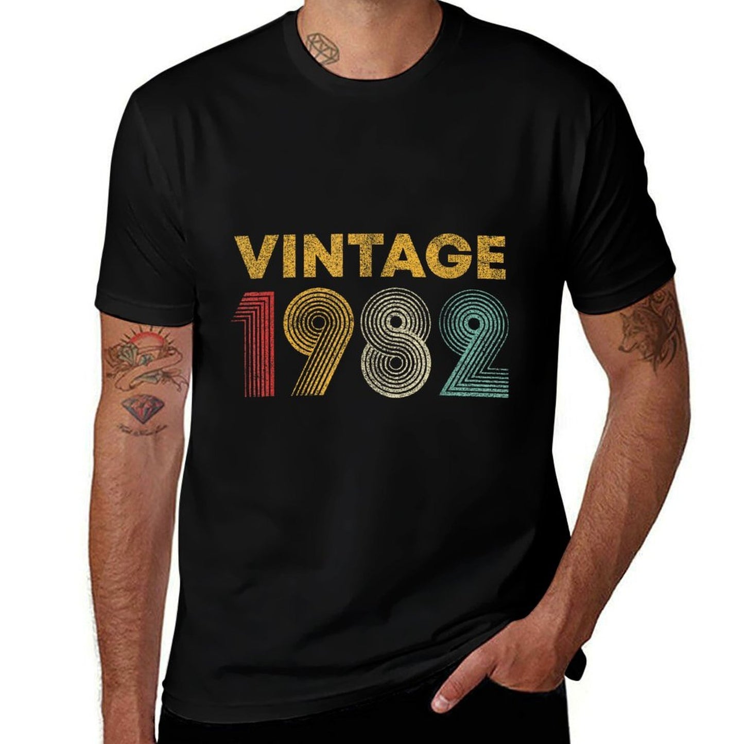 Vintage 1982 43rd Birthday Gift Men Women 43 Years Old  Eco-friendly Material T-Shirt