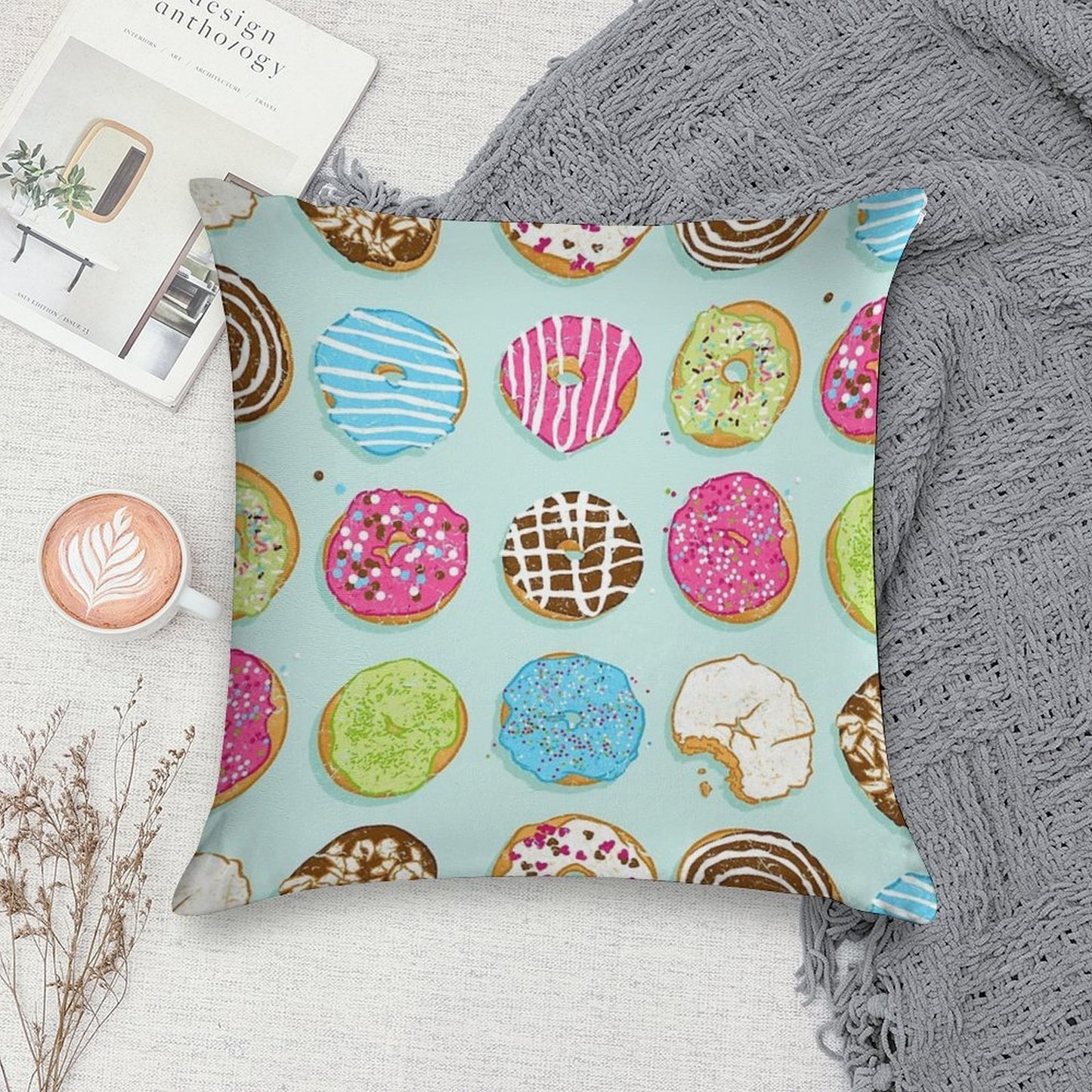 Sweet Donuts Soft Ultra-Soft Texture Throw Pillow