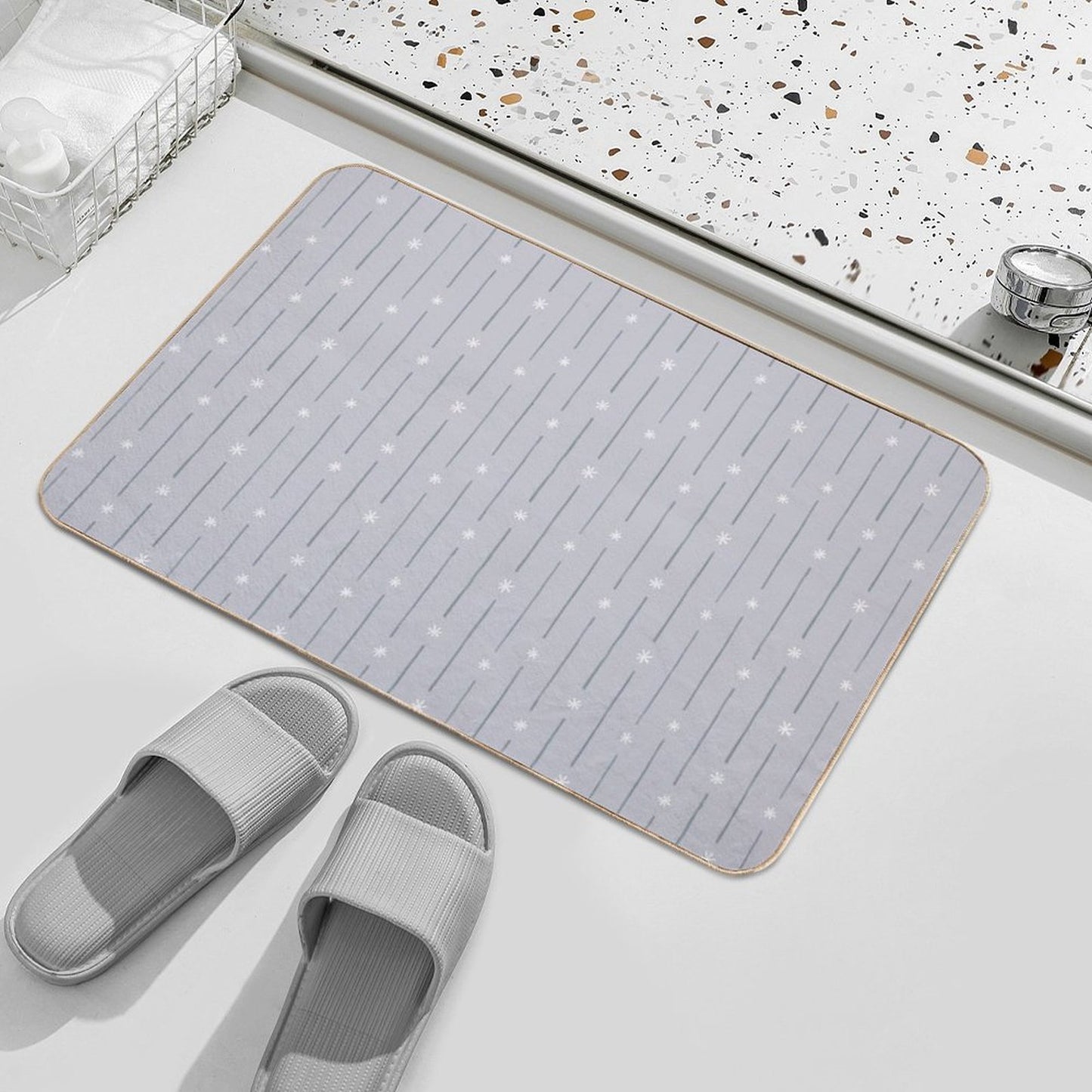 Swan River [blue]  Rapid-Drying Bath Mat