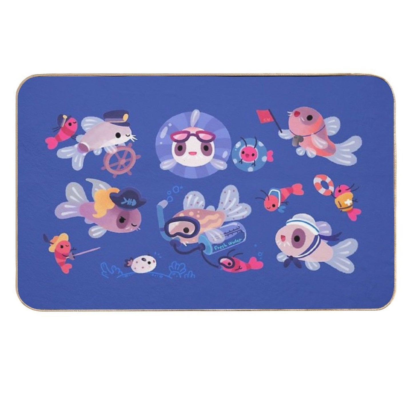 Cory Cats on Voyage  Easy To Clean Bath Mat