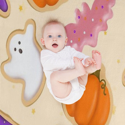 Halloween Cookies (Pink) Eco-conscious Throw Blanket