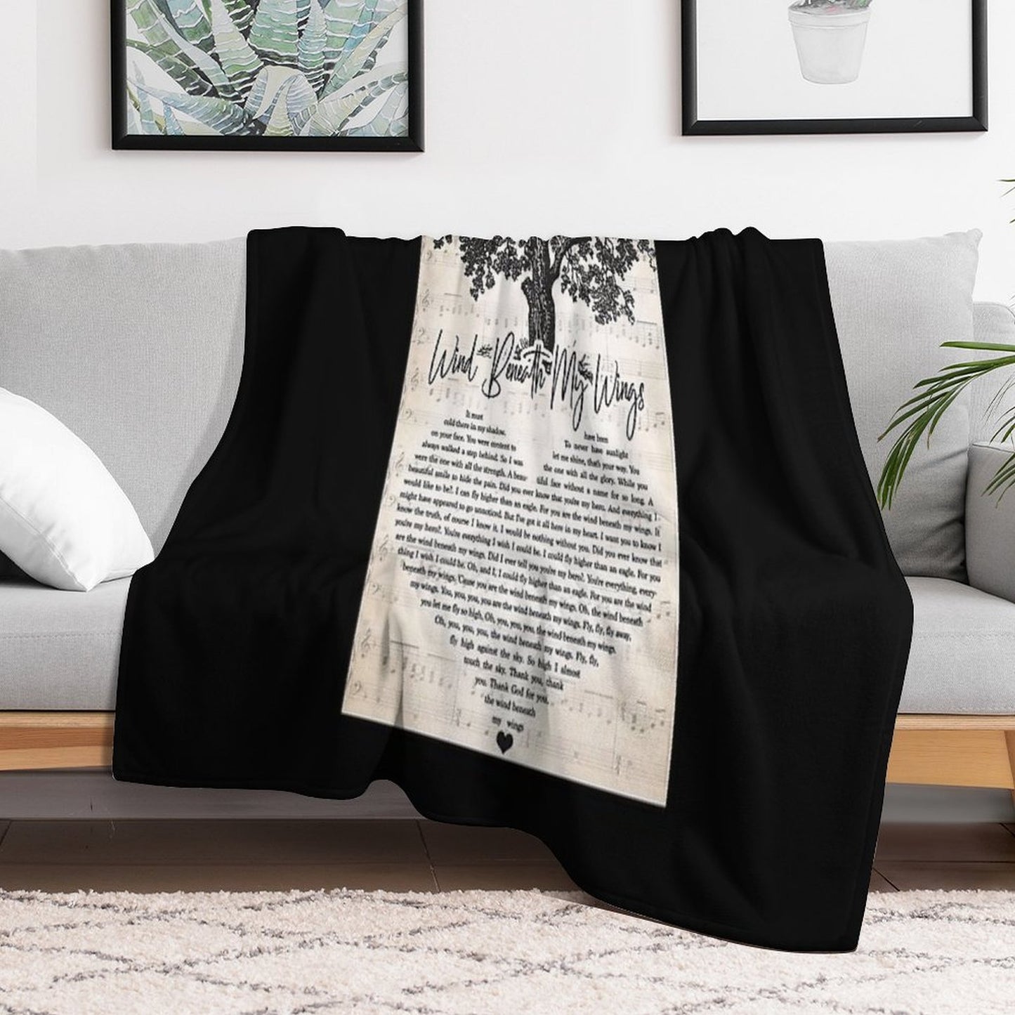 Bette Midler - Wind Beneath My Wings Lyrics Wall Art Gift All-season Throw Blanket