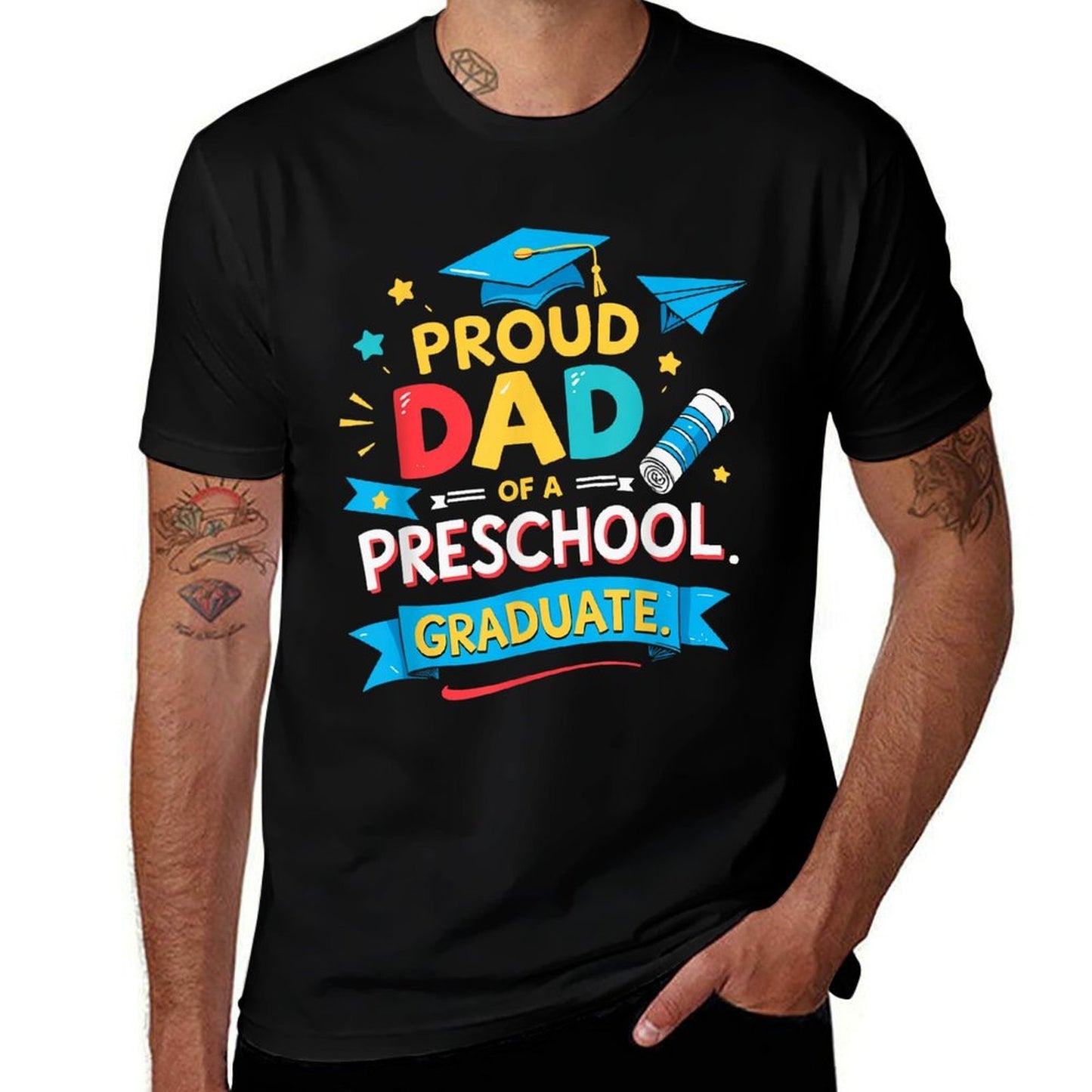 Proud Dad of A 2025 Preschool Pre-K Graduate Graduation  Soft T-Shirt