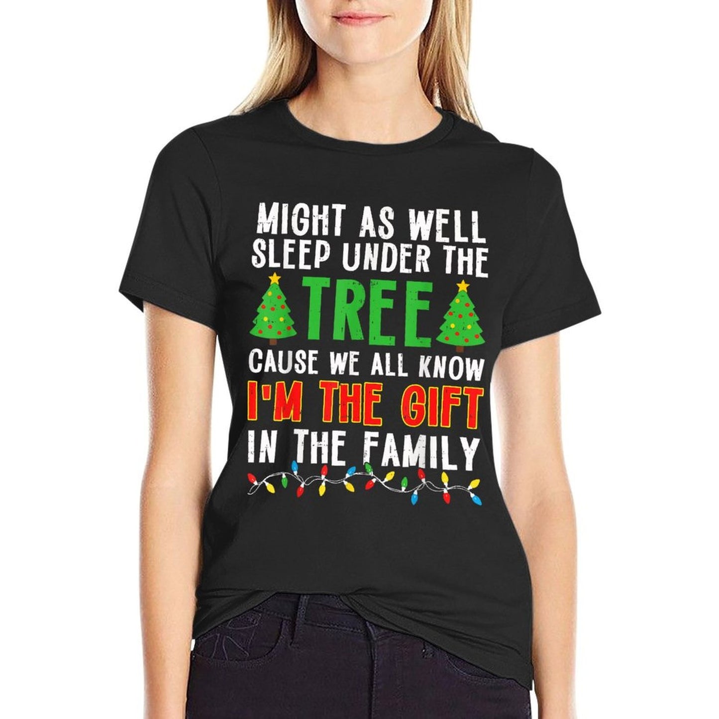 Funny I’m The Gift Christmas Men Women Kids Family  Moisture-wicking T-Shirt