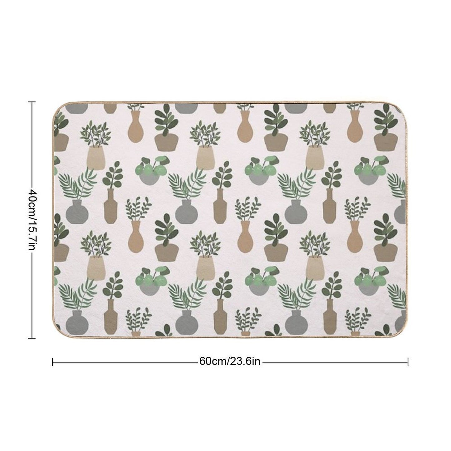 Pot Plants-tan-blush  Dirt-Trapping Bath Mat