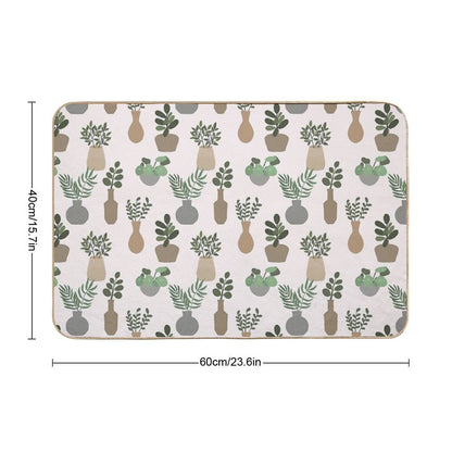 Pot Plants-tan-blush  Dirt-Trapping Bath Mat
