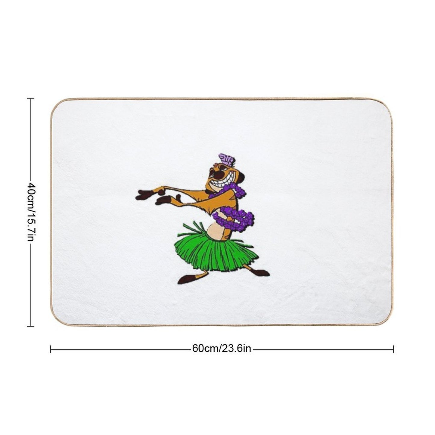 Timon Funny Drawing  2  Absorbent Bath Mat