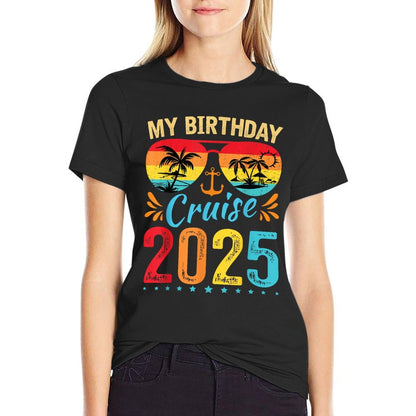 Festive My Birthday Cruise Ship Party 2025 Men, Women, Kids  Lightweight T-Shirt