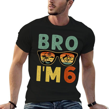 6th Birthday Boy Bro I’m 6 Year Old Kids Six Bday  Vintage-inspired T-Shirt