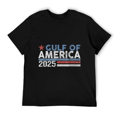 Gulf of USA America Funny Vintage USA Flag Graphic-printed T-Shirt