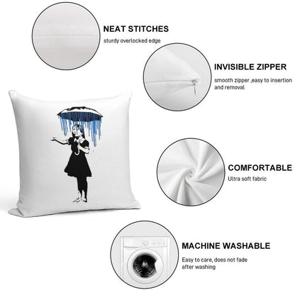 Banksy Raining on The Inside! Soft Home Decor Throw Pillow