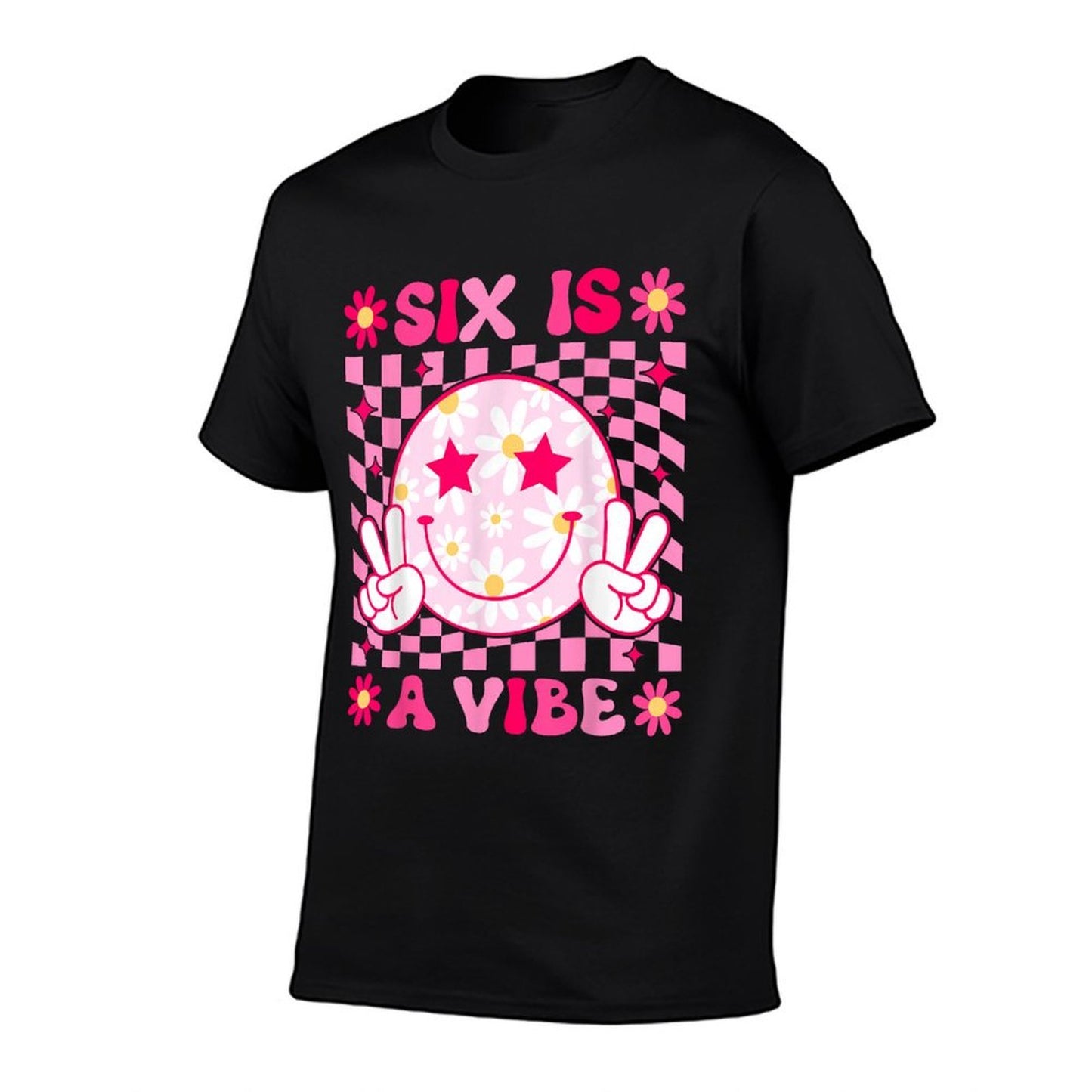 Six Is A Vibe Groovy 6th Birthday 6yr Old 6 Year Old Girls  Lightweight T-Shirt