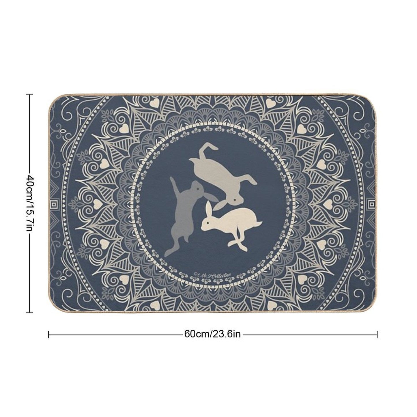 3 Running Hares  Dirt-Trapping Bath Mat