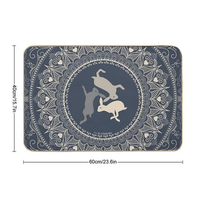3 Running Hares  Dirt-Trapping Bath Mat