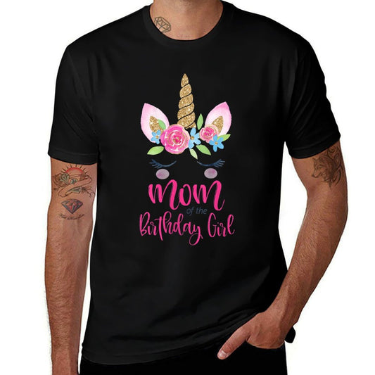 Womens Unicorn Mom of The Birthday Girl Matching Party Group Theme  Odor-resistant T-Shirt