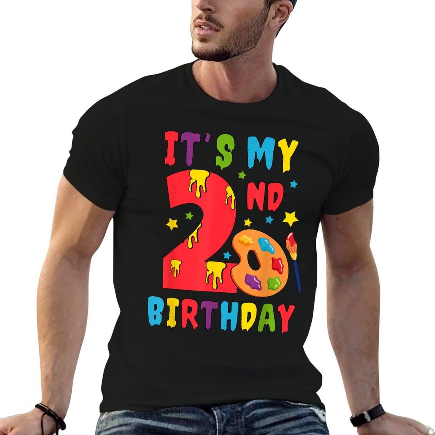 It's My 2nd Birthday 2 Year Old Boy Girl Art Painting Party  Durable T-Shirt