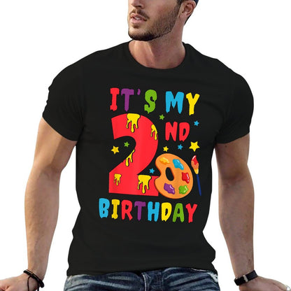 It's My 2nd Birthday 2 Year Old Boy Girl Art Painting Party  Durable T-Shirt