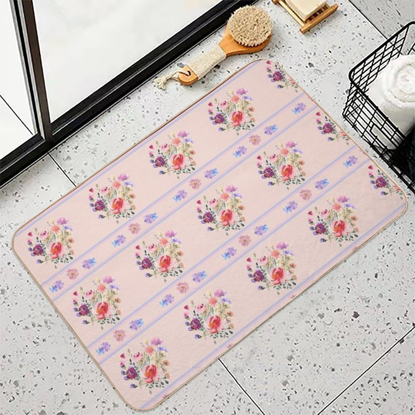 Pastel Garden Flowers  Versatile Bath Mat