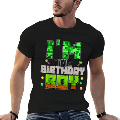 I&#39;m The Birthday Boy Party Video Gamer Pixel Number  Eco-friendly Material T-Shirt