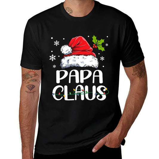 Papa Claus Santa Funny Christmas Pajama Matching Family  Lightweight T-Shirt