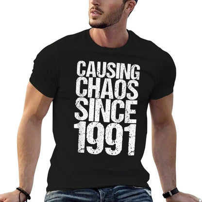 30 Years Old 1991 Causing Chaos Funny 30th Birthday  Affordable Price T-Shirt