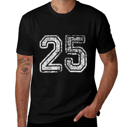 Team Jersey Uniforms Number 25 School Sports 25th Birthday Comfortable T-Shirt
