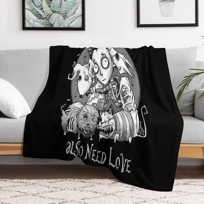 Zombie Doggies Also Need Love Comfort Throw Blanket