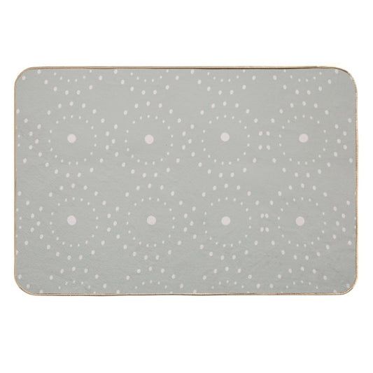 Cute Boho Minimalist Dotted Circles Design Pale Green  Long-Lasting Bath Mat