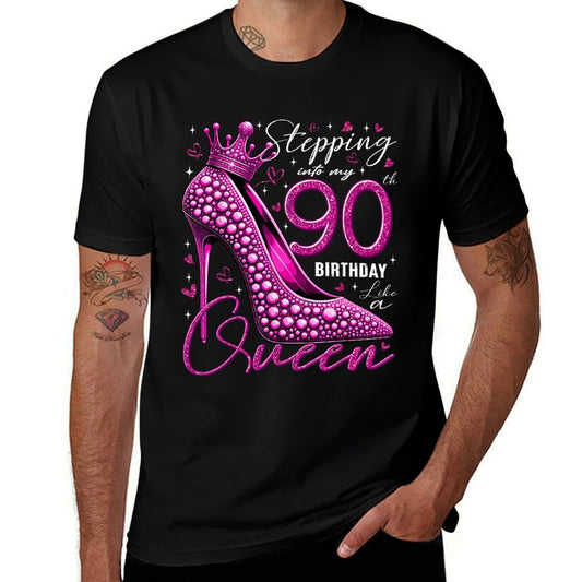 90 Year Old Gifts High Heels Stepping Into My 90th Birthday  Cotton T-Shirt