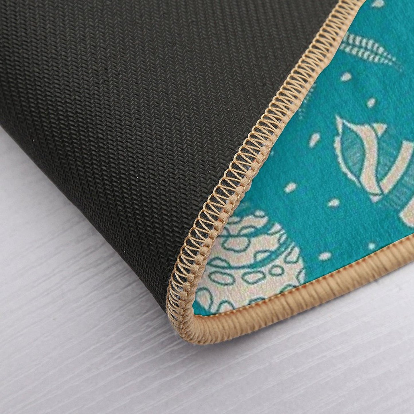 Sea Shell Pattern Turquoise  Rapid-Drying Bath Mat