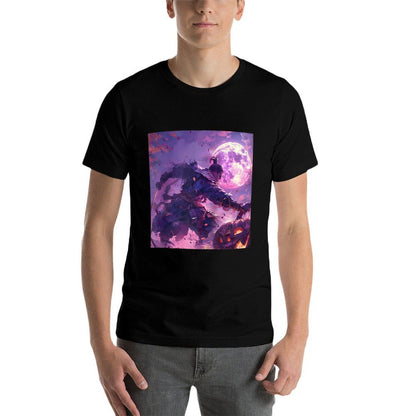 Samurai's Twilight Quest on Halloween's Dark Edge Raglan Baseball  Trendy Pattern T-Shirt