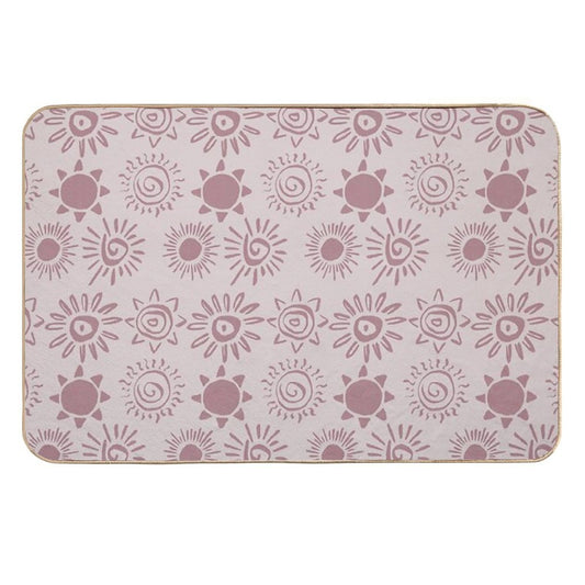 Magical Sun Bohemian Dreamy Aesthetic In Muted Colors Light & Dark Muted Pink  Multi-Purpose Bath Mat