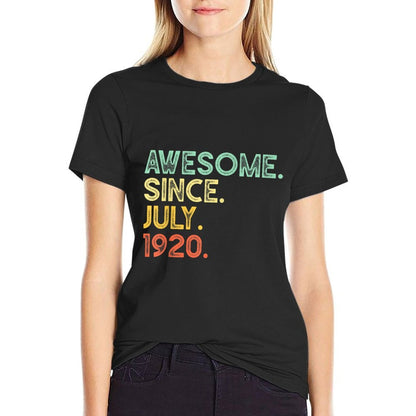 100 Years Old Awesome July 1920 100th Birthday Gift  Heathered Texture T-Shirt
