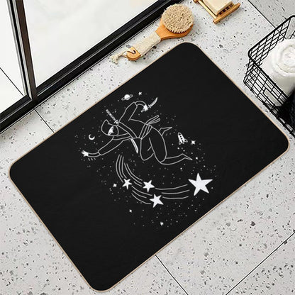 Space Ninja Throwing Stars  Stain-Proof Bath Mat