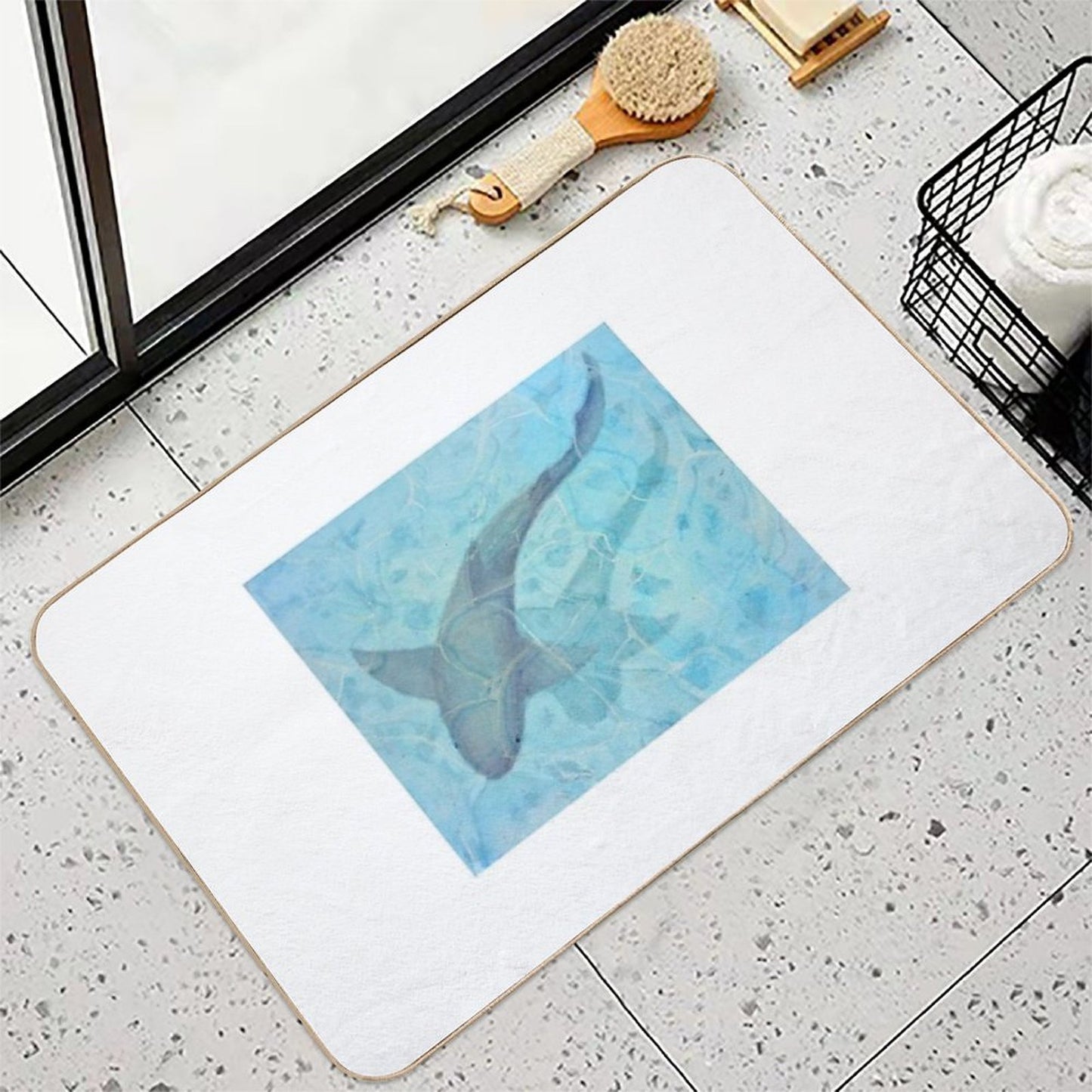 Turquoise And Transparent Sea  Anti-Trip Bath Mat