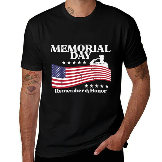 Memorial Day USA Remember Honor Patriot Men Women Kids Tagless Design T-Shirt