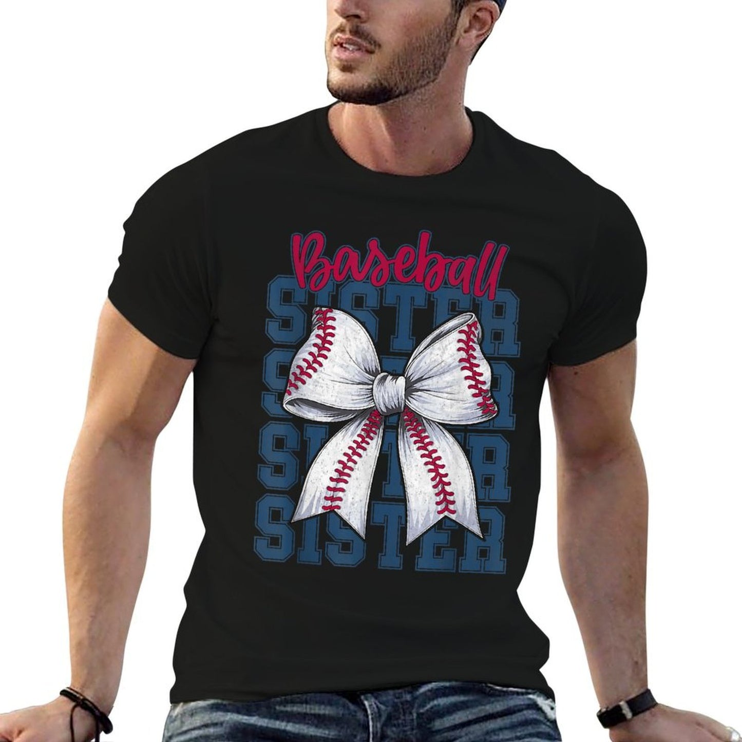 Baseball Sister Coquette Bow Biggest Fan Sport Lovers Girl  Soft T-Shirt