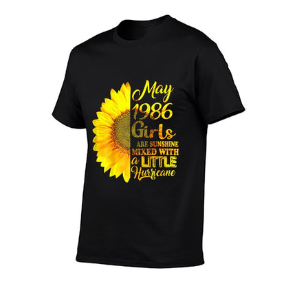 May Girls 1986 Sunflower 35th Birthday Gifts  Soft T-Shirt