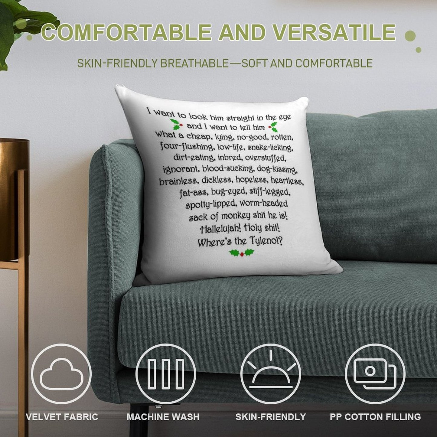 Clark Griswold Rant Soft Home Decor Throw Pillow