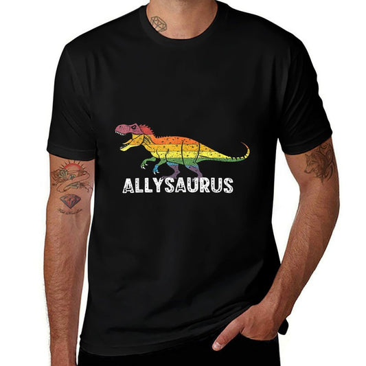 Allysaurus T-Rex Dinosaur LGBT Pride Month Rainbow Ally  Moisture-wicking T-Shirt