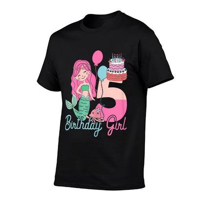 5 Years Old Birthday Girl Gifts Mermaid 5th Birthday  Wrinkle-resistant T-Shirt