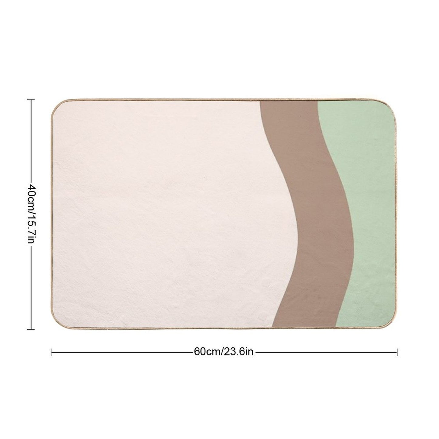Minimalist Abstract Color Blocks in Green, Beige And Brown  Slip-Resistant Bath Mat