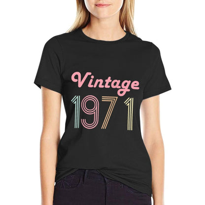 50th Birthday Gift for Her 50 Year Old Women Vintage 1971 Raglan Baseball  Slim-fit Cut T-Shirt
