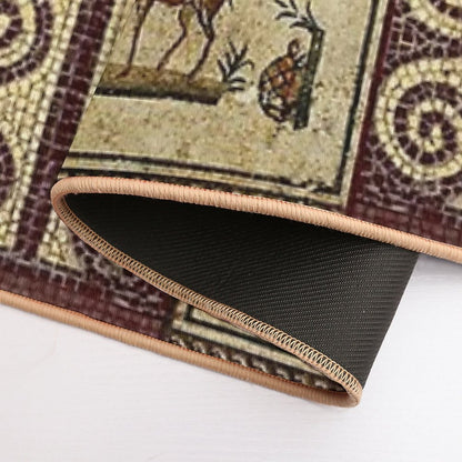 ANTIQUE ROMAN MOSAICS ,ORPHEUS ENCHANTING ANIMALS WITH HIS MUSIC  Dirt-Trapping Bath Mat