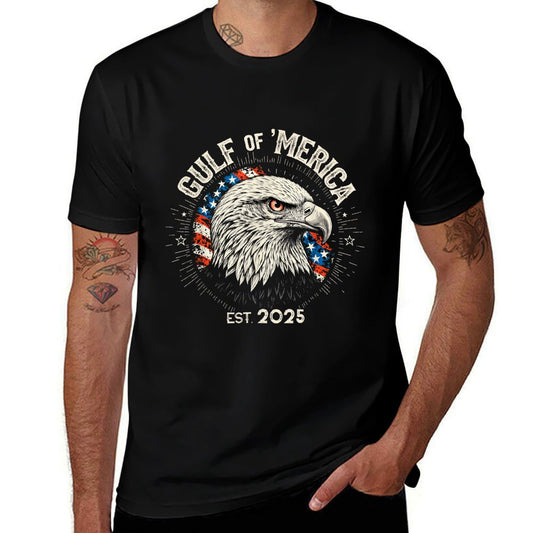 Gulf of &#39;Merica Patriotic Eagle Gulf of USA America Flag Odor-resistant T-Shirt