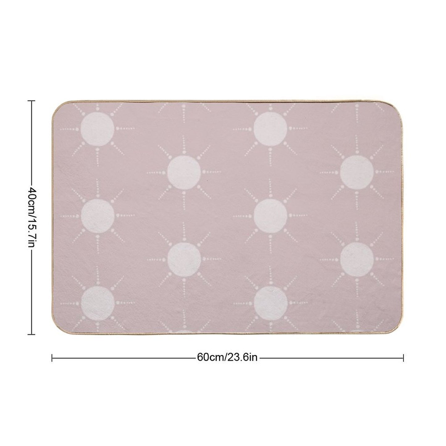 Pretty Polka Dots Sun Pattern Boho Aesthetic In Muted Colors Gray Pink  High-Traffic Bath Mat